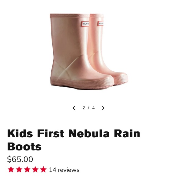 Hunter Kids First Nebula Rain Boots in Pink - Picture 1 of 7